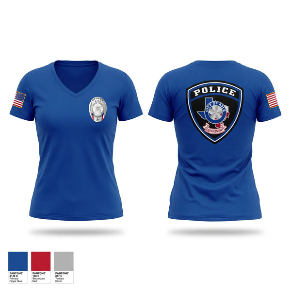 Womens Short Sleeve Vneck Shirt, Azle Police, Police, Teamtime, Team time, sublimation, custom sports apparel, team uniforms, spirit wear, spiritwear, sports uniforms, custom shirts, team store, custom team store, fundraiser sports, apparel fundraiser