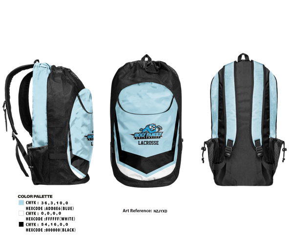 Gear Bag, Holy Family University Lacrosse, Women's Lacrosse, Teamtime, Team time, sublimation, custom sports apparel, team uniforms, spirit wear, spiritwear, sports uniforms, custom shirts, team store, custom team store, fundraiser sports, apparel fundraiser
