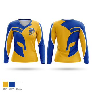 Womens Long Sleeve Vneck Shirt, Spartan Volleyball, Women's Volleyball, Teamtime, Team time, sublimation, custom sports apparel, team uniforms, spirit wear, spiritwear, sports uniforms, custom shirts, team store, custom team store, fundraiser sports, apparel fundraiser