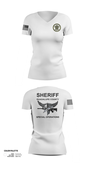 Womens Short Sleeve Vneck Shirt, Guadalupe County SWAT, Police, Teamtime, Team time, sublimation, custom sports apparel, team uniforms, spirit wear, spiritwear, sports uniforms, custom shirts, team store, custom team store, fundraiser sports, apparel fundraiser