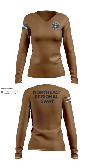 Womens Long Sleeve Vneck Shirt, Swat, , Teamtime, Team time, sublimation, custom sports apparel, team uniforms, spirit wear, spiritwear, sports uniforms, custom shirts, team store, custom team store, fundraiser sports, apparel fundraiser