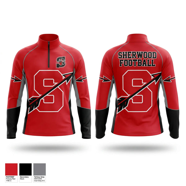 Quarter Zip Jacket, Sherwood Middle School Football, , Teamtime, Team time, sublimation, custom sports apparel, team uniforms, spirit wear, spiritwear, sports uniforms, custom shirts, team store, custom team store, fundraiser sports, apparel fundraiser