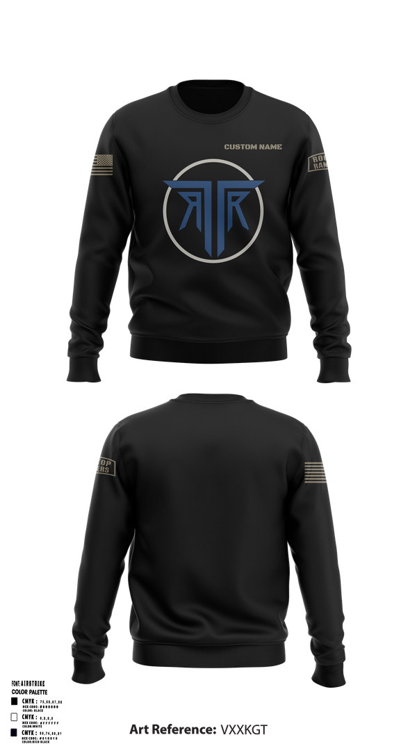 Crew Neck Sweatshirt, Rooftop Rangers, Army, Teamtime, Team time, sublimation, custom sports apparel, team uniforms, spirit wear, spiritwear, sports uniforms, custom shirts, team store, custom team store, fundraiser sports, apparel fundraiser