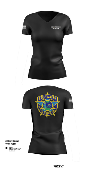 Womens Short Sleeve Vneck Shirt, Edgewater Police Department, Police, Teamtime, Team time, sublimation, custom sports apparel, team uniforms, spirit wear, spiritwear, sports uniforms, custom shirts, team store, custom team store, fundraiser sports, apparel fundraiser