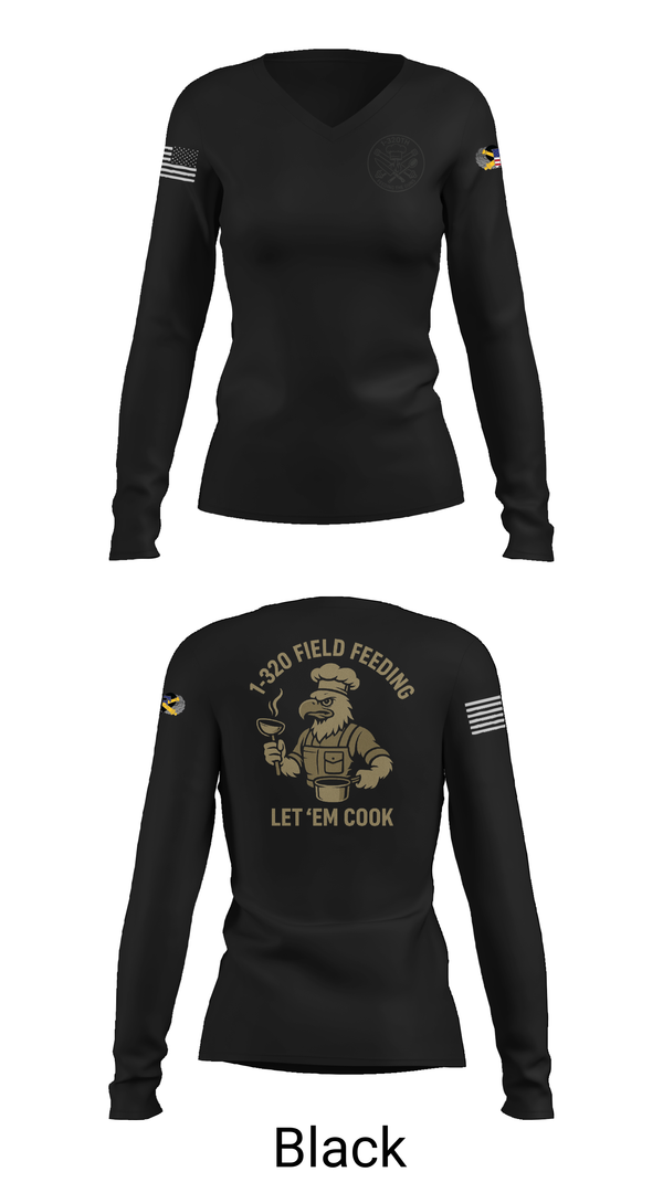 Womens Long Sleeve Vneck Shirt, 1-320th, , Teamtime, Team time, sublimation, custom sports apparel, team uniforms, spirit wear, spiritwear, sports uniforms, custom shirts, team store, custom team store, fundraiser sports, apparel fundraiser