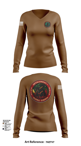 Womens Long Sleeve Vneck Shirt, Detachment 1, 24th MDSB, , Teamtime, Team time, sublimation, custom sports apparel, team uniforms, spirit wear, spiritwear, sports uniforms, custom shirts, team store, custom team store, fundraiser sports, apparel fundraiser