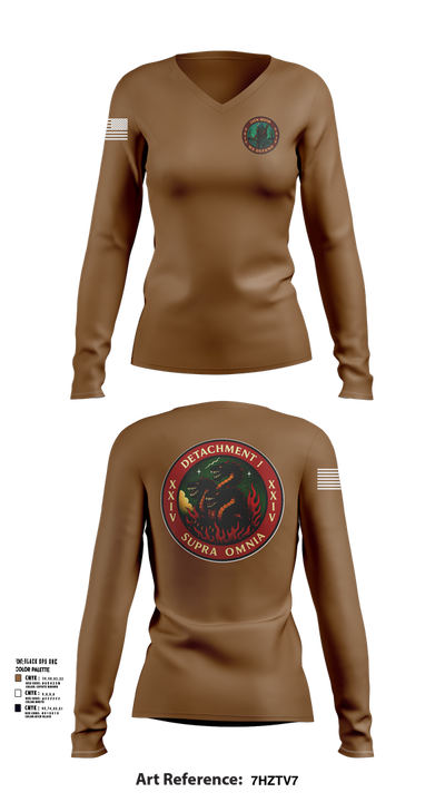 Detachment 1, 24th MDSB 49802931 Women's Long Sleeve V-neck Shirt - 103