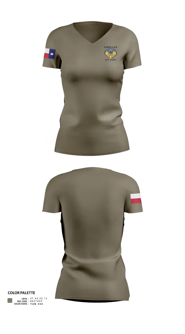 Womens Short Sleeve Vneck Shirt, 3BN/6BDE Cobras, Army, Teamtime, Team time, sublimation, custom sports apparel, team uniforms, spirit wear, spiritwear, sports uniforms, custom shirts, team store, custom team store, fundraiser sports, apparel fundraiser