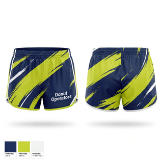 Womens Shorts, Donut Operators, Baseball, Teamtime, Team time, sublimation, custom sports apparel, team uniforms, spirit wear, spiritwear, sports uniforms, custom shirts, team store, custom team store, fundraiser sports, apparel fundraiser