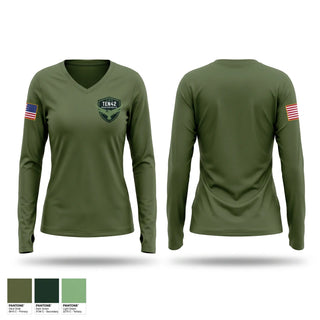 Womens Long Sleeve Vneck Shirt, TEN42 POLICE SERVICES, Police, Teamtime, Team time, sublimation, custom sports apparel, team uniforms, spirit wear, spiritwear, sports uniforms, custom shirts, team store, custom team store, fundraiser sports, apparel fundraiser
