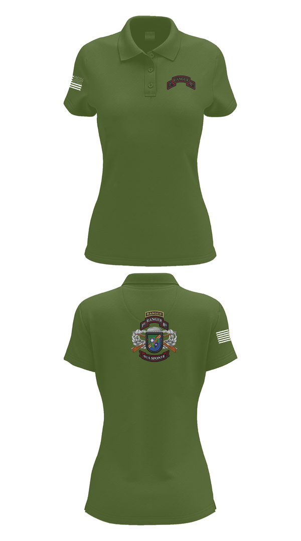 Womens Short Sleeve Performance Polo, 1/75 Ranger Battalion, Army, Teamtime, Team time, sublimation, custom sports apparel, team uniforms, spirit wear, spiritwear, sports uniforms, custom shirts, team store, custom team store, fundraiser sports, apparel fundraiser