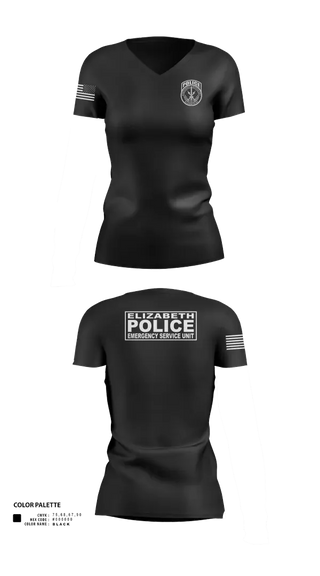 Womens Short Sleeve Vneck Shirt, Emergency Service Unit, Police, Teamtime, Team time, sublimation, custom sports apparel, team uniforms, spirit wear, spiritwear, sports uniforms, custom shirts, team store, custom team store, fundraiser sports, apparel fundraiser