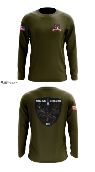 Long Sleeve Performance Shirt, MCAS Miramar Military Working Dog Section, Marines, Teamtime, Team time, sublimation, custom sports apparel, team uniforms, spirit wear, spiritwear, sports uniforms, custom shirts, team store, custom team store, fundraiser sports, apparel fundraiser