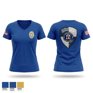 Womens Short Sleeve Vneck Shirt, Reynolds Police Department, Police, Teamtime, Team time, sublimation, custom sports apparel, team uniforms, spirit wear, spiritwear, sports uniforms, custom shirts, team store, custom team store, fundraiser sports, apparel fundraiser