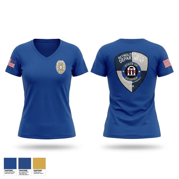 Womens Short Sleeve Vneck Shirt, Reynolds Police Department, Police, Teamtime, Team time, sublimation, custom sports apparel, team uniforms, spirit wear, spiritwear, sports uniforms, custom shirts, team store, custom team store, fundraiser sports, apparel fundraiser