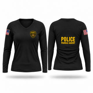 Womens Long Sleeve Vneck Shirt, California State Parole, Police, Teamtime, Team time, sublimation, custom sports apparel, team uniforms, spirit wear, spiritwear, sports uniforms, custom shirts, team store, custom team store, fundraiser sports, apparel fundraiser
