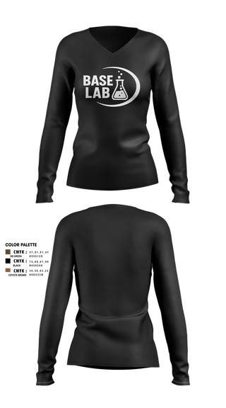 Womens Long Sleeve Vneck Shirt, BaseLab, , Teamtime, Team time, sublimation, custom sports apparel, team uniforms, spirit wear, spiritwear, sports uniforms, custom shirts, team store, custom team store, fundraiser sports, apparel fundraiser