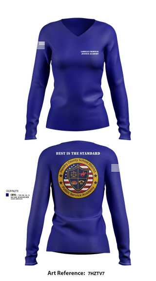 Womens Long Sleeve Vneck Shirt, LaBelle Criminal Justice Academy, Police, Teamtime, Team time, sublimation, custom sports apparel, team uniforms, spirit wear, spiritwear, sports uniforms, custom shirts, team store, custom team store, fundraiser sports, apparel fundraiser