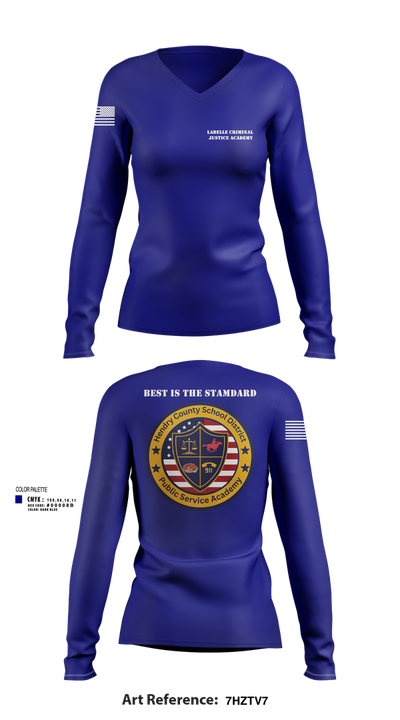 LaBelle Criminal Justice Academy 31997557 Women's Long Sleeve V-neck Shirt - 102