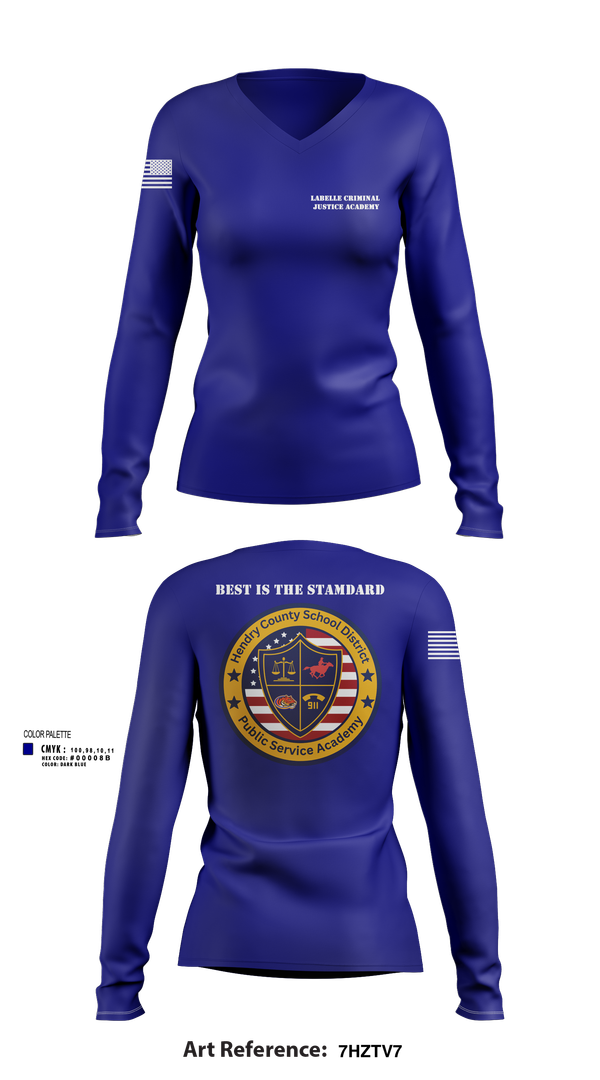 Womens Long Sleeve Vneck Shirt, LaBelle Criminal Justice Academy, Police, Teamtime, Team time, sublimation, custom sports apparel, team uniforms, spirit wear, spiritwear, sports uniforms, custom shirts, team store, custom team store, fundraiser sports, apparel fundraiser