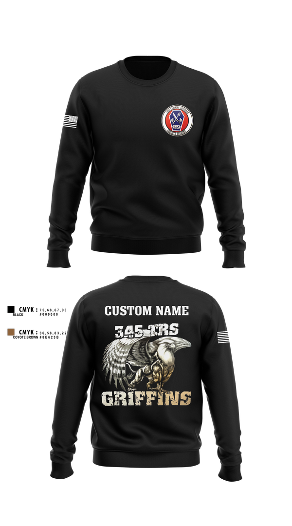 Crew Neck Sweatshirt, 345th TRS, , Teamtime, Team time, sublimation, custom sports apparel, team uniforms, spirit wear, spiritwear, sports uniforms, custom shirts, team store, custom team store, fundraiser sports, apparel fundraiser