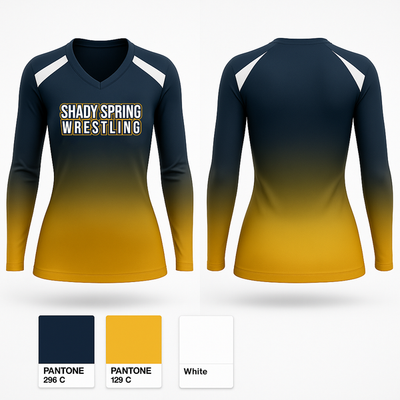 Shady Spring Youth Wrestling 34332904 Women's Long Sleeve V-neck Shirt - 2