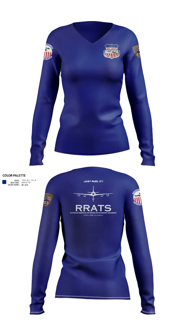 Womens Long Sleeve Vneck Shirt, 336 Air Refueling Sq, , Teamtime, Team time, sublimation, custom sports apparel, team uniforms, spirit wear, spiritwear, sports uniforms, custom shirts, team store, custom team store, fundraiser sports, apparel fundraiser
