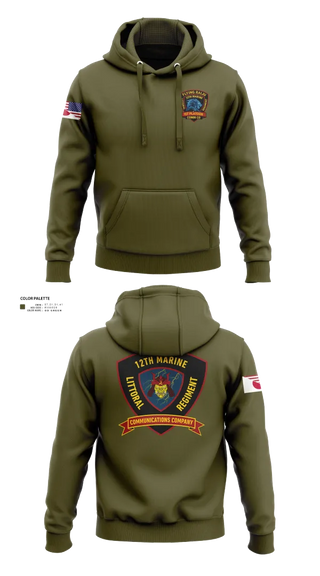 Hoodie, 12th MLR Headquarters Element, Marines, Teamtime, Team time, sublimation, custom sports apparel, team uniforms, spirit wear, spiritwear, sports uniforms, custom shirts, team store, custom team store, fundraiser sports, apparel fundraiser