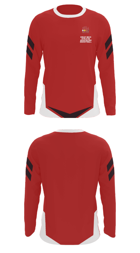 Long Sleeve Performance Shirt, Great Neck Athletic Association Basketball, Men's Basketball, Teamtime, Team time, sublimation, custom sports apparel, team uniforms, spirit wear, spiritwear, sports uniforms, custom shirts, team store, custom team store, fundraiser sports, apparel fundraiser