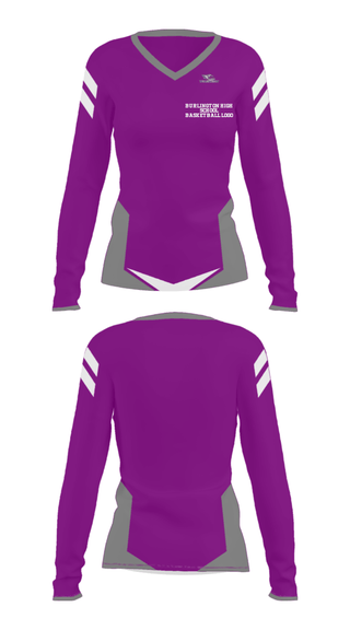 Women's Long Sleeve Vneck Shirt, Burlington High School Basketball , Men's Basketball, Teamtime, Team time, sublimation, custom sports apparel, team uniforms, spirit wear, spiritwear, sports uniforms, custom shirts, team store, custom team store, fundraiser sports, apparel fundraiser