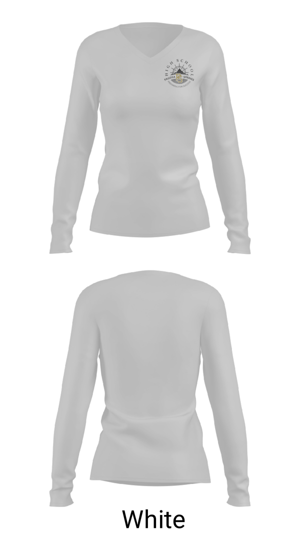 Women's Long Sleeve Vneck Shirt, Pagosa Springs High School Basketball, Women's Basketball, Teamtime, Team time, sublimation, custom sports apparel, team uniforms, spirit wear, spiritwear, sports uniforms, custom shirts, team store, custom team store, fundraiser sports, apparel fundraiser