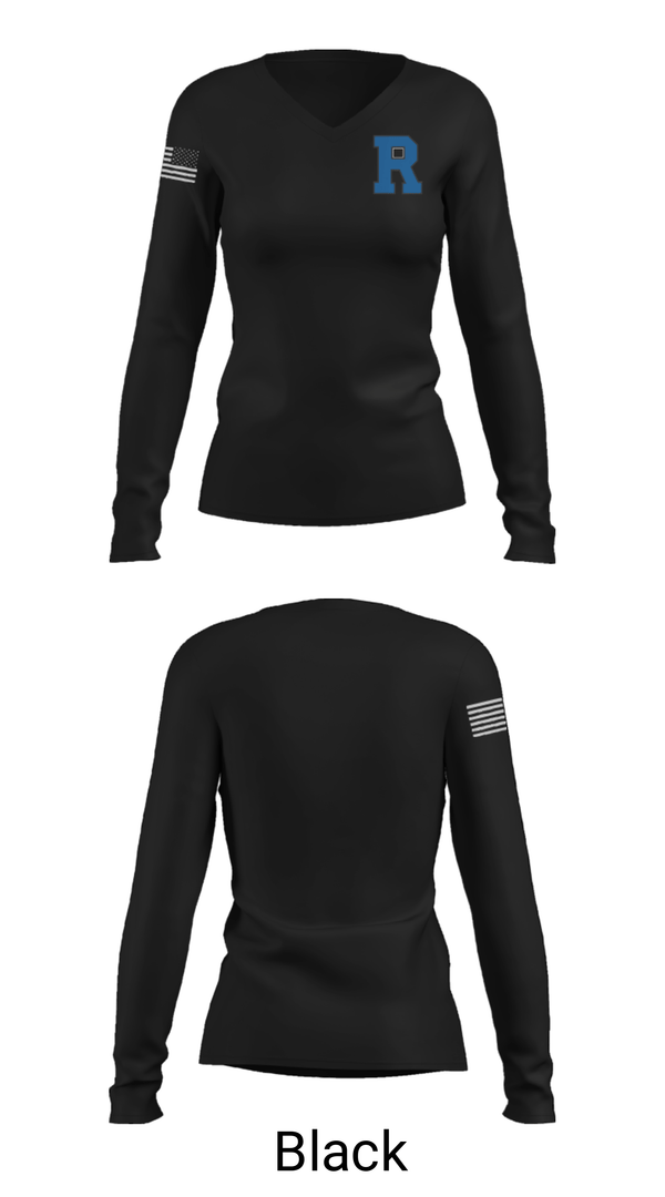 Women's Long Sleeve Vneck Shirt, Rochester High School, Spirit Store, Teamtime, Team time, sublimation, custom sports apparel, team uniforms, spirit wear, spiritwear, sports uniforms, custom shirts, team store, custom team store, fundraiser sports, apparel fundraiser