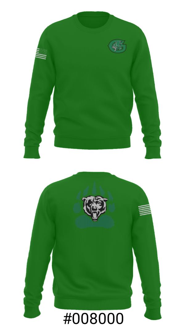 Crew Neck Sweatshirt, Gold-Burg High School Basketball, Women's Basketball, Teamtime, Team time, sublimation, custom sports apparel, team uniforms, spirit wear, spiritwear, sports uniforms, custom shirts, team store, custom team store, fundraiser sports, apparel fundraiser