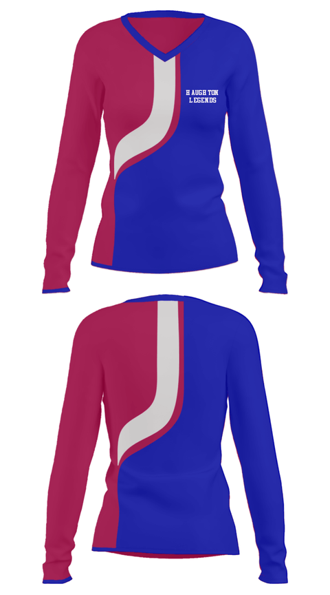 Women's Long Sleeve Vneck Shirt, Haughton Legends, Softball, Teamtime, Team time, sublimation, custom sports apparel, team uniforms, spirit wear, spiritwear, sports uniforms, custom shirts, team store, custom team store, fundraiser sports, apparel fundraiser