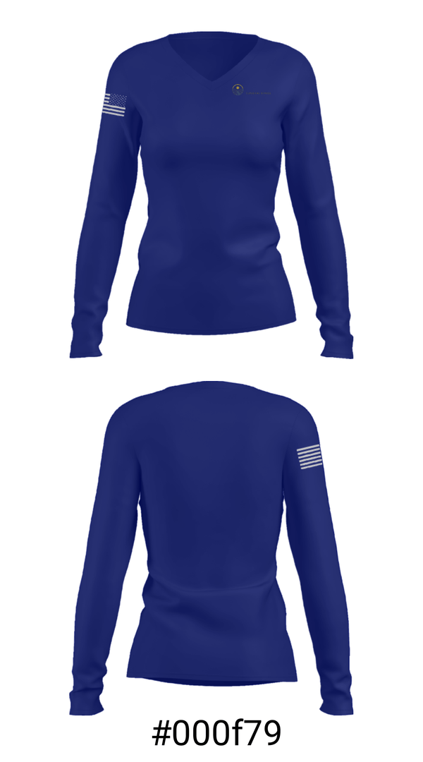 Women's Long Sleeve Vneck Shirt, Delaware Valley Classical School, Spirit Store, Teamtime, Team time, sublimation, custom sports apparel, team uniforms, spirit wear, spiritwear, sports uniforms, custom shirts, team store, custom team store, fundraiser sports, apparel fundraiser