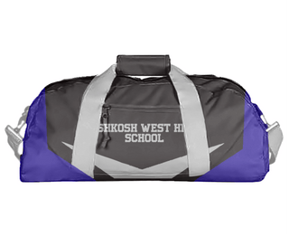 Duffle Bag, Oshkosh West High School, Spirit Store, Teamtime, Team time, sublimation, custom sports apparel, team uniforms, spirit wear, spiritwear, sports uniforms, custom shirts, team store, custom team store, fundraiser sports, apparel fundraiser