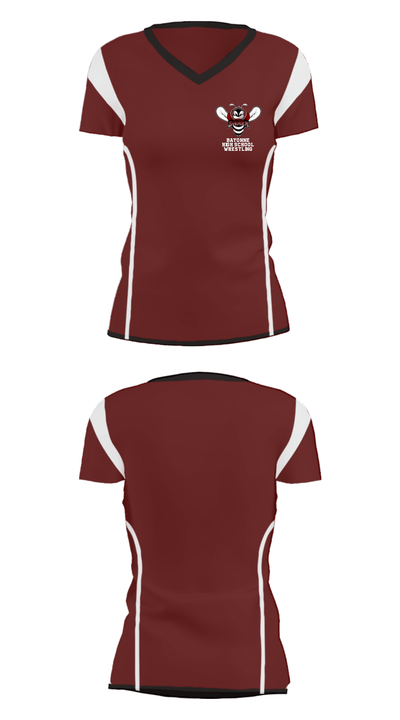 Bayonne High School Wrestling 48956156 Women's Short Sleeve V-neck Shirt - 29