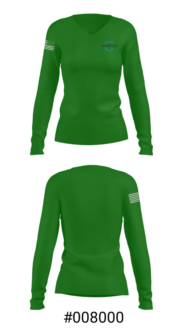 Women's Long Sleeve Vneck Shirt, Caze Elementary School, Spirit Store, Teamtime, Team time, sublimation, custom sports apparel, team uniforms, spirit wear, spiritwear, sports uniforms, custom shirts, team store, custom team store, fundraiser sports, apparel fundraiser