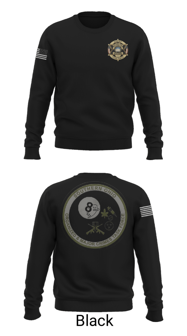 Crew Neck Sweatshirt, Southern Ohio Organized and Major Crimes Task Force, Police, Teamtime, Team time, sublimation, custom sports apparel, team uniforms, spirit wear, spiritwear, sports uniforms, custom shirts, team store, custom team store, fundraiser sports, apparel fundraiser