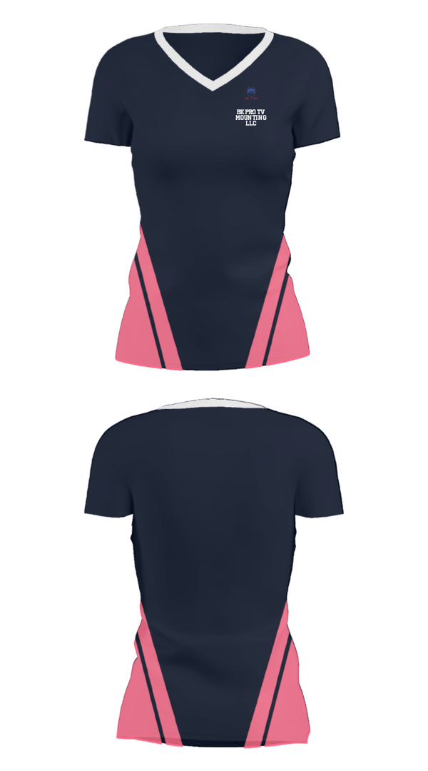 Women's Short Sleeve Vneck Shirt, BK Pro TV Mounting LLC, , Teamtime, Team time, sublimation, custom sports apparel, team uniforms, spirit wear, spiritwear, sports uniforms, custom shirts, team store, custom team store, fundraiser sports, apparel fundraiser