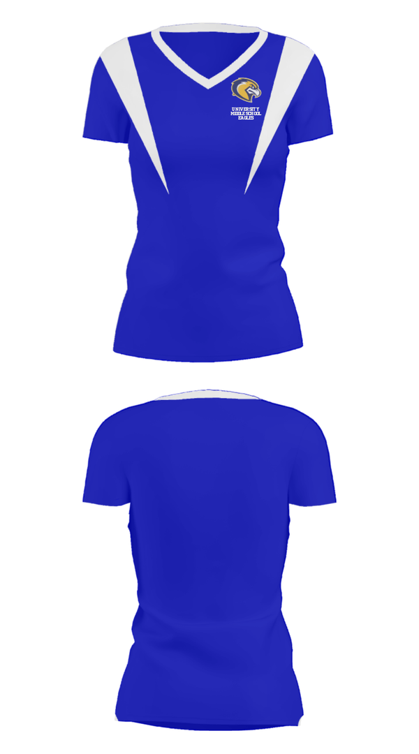 Women's Short Sleeve Vneck Shirt, University Middle School Eagles, Spirit Store, Teamtime, Team time, sublimation, custom sports apparel, team uniforms, spirit wear, spiritwear, sports uniforms, custom shirts, team store, custom team store, fundraiser sports, apparel fundraiser