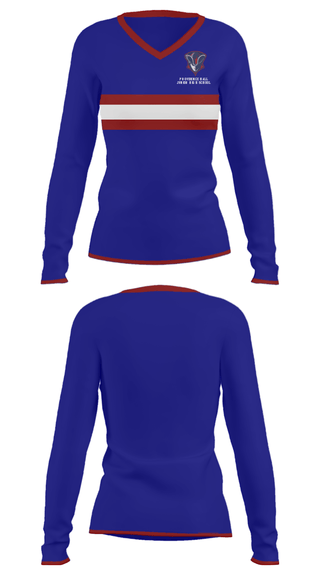 Women's Long Sleeve Vneck Shirt, Providence Hall Junior High School, Spirit Store, Teamtime, Team time, sublimation, custom sports apparel, team uniforms, spirit wear, spiritwear, sports uniforms, custom shirts, team store, custom team store, fundraiser sports, apparel fundraiser