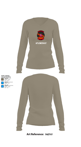 Womens Long Sleeve Vneck Shirt, AFLCMCSWAT, , Teamtime, Team time, sublimation, custom sports apparel, team uniforms, spirit wear, spiritwear, sports uniforms, custom shirts, team store, custom team store, fundraiser sports, apparel fundraiser