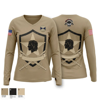 Womens Long Sleeve Vneck Shirt, Renegades, Army, Teamtime, Team time, sublimation, custom sports apparel, team uniforms, spirit wear, spiritwear, sports uniforms, custom shirts, team store, custom team store, fundraiser sports, apparel fundraiser
