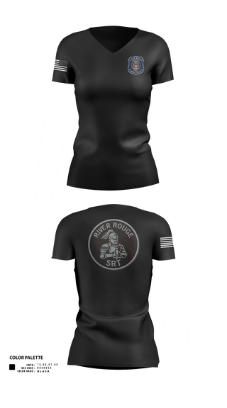 Womens Short Sleeve Vneck Shirt, River Rouge Police Special Response Team, Police, Teamtime, Team time, sublimation, custom sports apparel, team uniforms, spirit wear, spiritwear, sports uniforms, custom shirts, team store, custom team store, fundraiser sports, apparel fundraiser