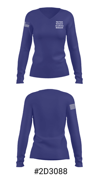 Women's Long Sleeve Vneck Shirt, Horizon Science Academy Belmont, , Teamtime, Team time, sublimation, custom sports apparel, team uniforms, spirit wear, spiritwear, sports uniforms, custom shirts, team store, custom team store, fundraiser sports, apparel fundraiser
