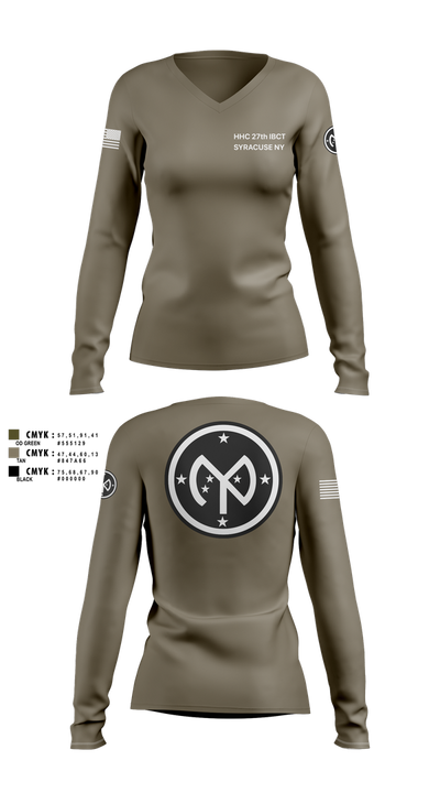 27 IBCT 2382362 Women's Long Sleeve V-neck Shirt - 102