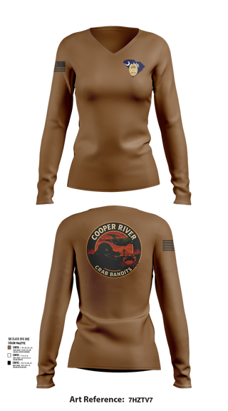 Womens Long Sleeve Vneck Shirt, Cooper River Crab Bandits, , Teamtime, Team time, sublimation, custom sports apparel, team uniforms, spirit wear, spiritwear, sports uniforms, custom shirts, team store, custom team store, fundraiser sports, apparel fundraiser