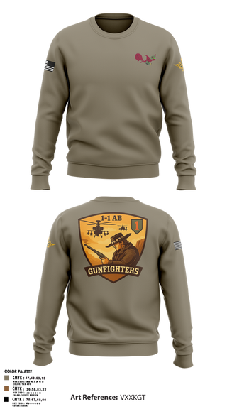 Crew Neck Sweatshirt, 1-1 Attack Battalion, HHC, S2, Army, Teamtime, Team time, sublimation, custom sports apparel, team uniforms, spirit wear, spiritwear, sports uniforms, custom shirts, team store, custom team store, fundraiser sports, apparel fundraiser