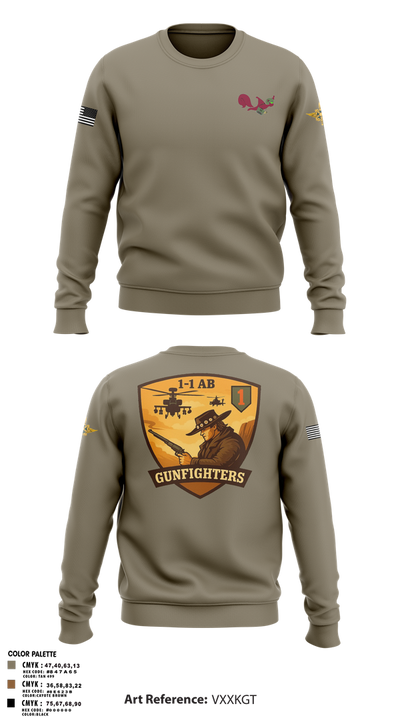 1-1 Attack Battalion, HHC, S2 65636649 Crew Neck Sweatshirt - 100